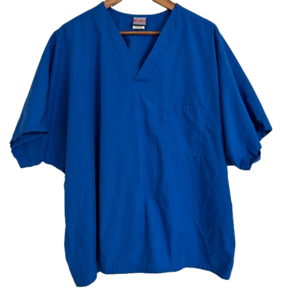 Cherokee Other - Authentic Cherokee Scrub Workwear Vneck Short Sleeve Shirt Royal Blue 2XL Unisex